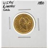 Image 1 : 1880 $5 Liberty Head Half Eagle Gold Coin - Jewelry