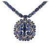Image 2 : 14KT White Gold 50.66ct. Blue Sapphire and Diamond Necklace