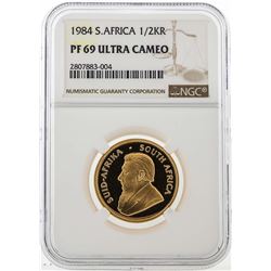 1984 South Africa 1/2 Krugerrand Gold Coin NGC PF69 Ultra Cameo