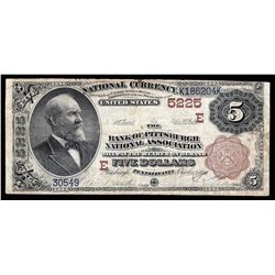 1899 $5 Bank of Pittsburgh National Association Currency Note