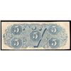Image 2 : 1863 $5 The Confederate States of America Note