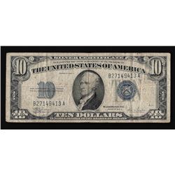 1934C $10 Silver Certificate Note