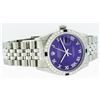 Image 4 : Rolex Mens Stainless Steel Purple Roman Diamond and Sapphire Datejust Wristwatch
