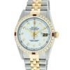 Image 1 : Rolex Mens Two Tone Silver Ruby and Diamond Datejust Wristwatch