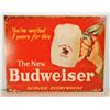 Image 1 : BUDWEISER ADVERTISING METAL SIGN