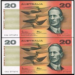 Australia, QEII, Twenty Dollars, Johnston/Fraser, 1985, (R.409a), EHA/075692-3