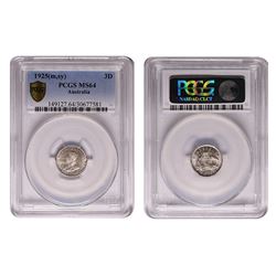 Australia, Threepence, 1925, PCGS MS64