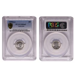 Australia, Threepence, 1950, PCGS MS65