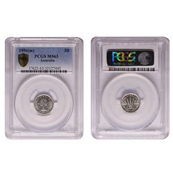 Australia, Threepence, 1956, PCGS MS63