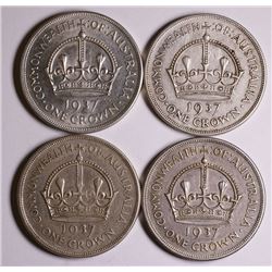 Australia, Crown, 1937, aVF-VF