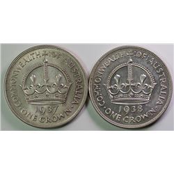 Australia, Crown, 1937-38, VF-gVF