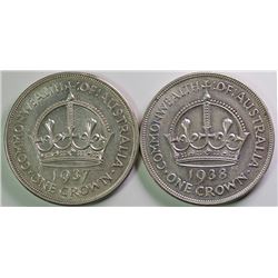 Australia, Crown, 1937-38, aVF-gEF
