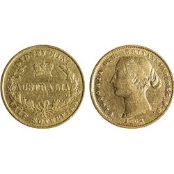 Australia, Victoria, Sydney Mint, Half Sovereign, 1864, aVF