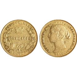 Australia, Victoria, Sydney Mint, Sovereign, 1862,VF