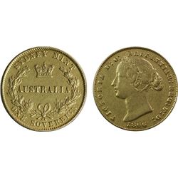 Australia, Victoria, Sydney Mint, sovereign, 1866, aVF
