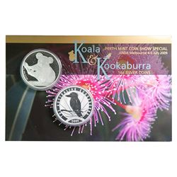 Australia, Perth Mint, Specimen 1oz Koala & Kookaburra, 2009, ANDA show special