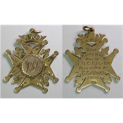 9ct gold Rugby/ Football, 1925