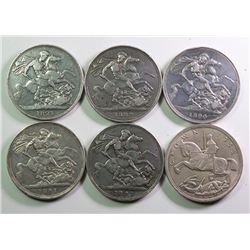 Great Britain, George IV - George V, Crowns, 1821-1935