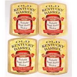 LOT OF 4 VINTAGE OLD KENTUCKY BARREL KENTUCKY BOURBON WHISKEY LABELS