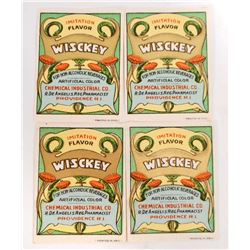 LOT OF 4 PROHIBITION ERA NON ALCOHOLIC WHISKEY LABELS