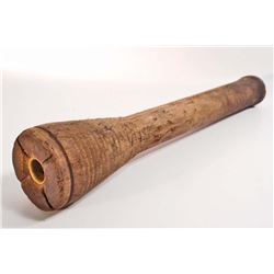 ANTIQUE PRIMITIVE WOODEN INDUSTRIAL SPOOL - 14" LONG