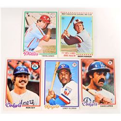 LOT OF 5 1978 TOPPS BASEBALL CARDS - STARS AND SEMI STARS