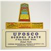 Image 1 : LOT OF 3 DIFFERENT MUCILAGE GLUE BOTTLE ADVERTISING LABELS