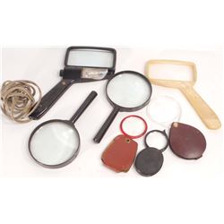 LOT OF 7 VINTAGE MAGNIFYING GLASSES