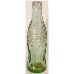 VINTAGE GREEN GLASS COCA COLA SODA BOTTLE HUNTINGTON, WV -- 8" TALL