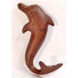 CAST IRON DOLPHIN WALL HOOK - 5.5" TALL