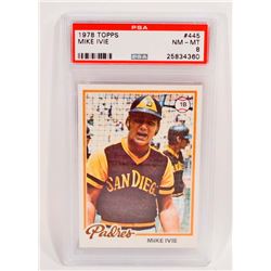 1978 TOPPS MIKE IVIE #445 BASEBALL CARD - NM-MT 8
