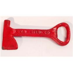 CAST IRON DIXIE BEER FIGURAL AXE BOTTLE OPENER