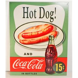 COCA COLA METAL ADVERTISING SIGN - 12.5X16