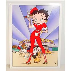 BETTY BOOP DINER METAL ADVERTISING SIGN - 12.5X16