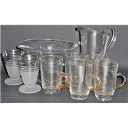 LOT OF 9 PCS OF VINTAGE GLASSWARE