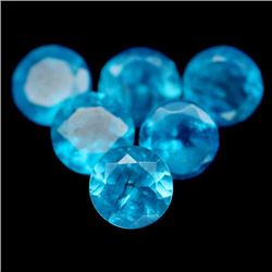 7.62 CT NATURAL! 55PCS BLUE MADAGASCAR APATITE ROUND