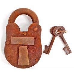 CAST IRON PINKERTON DETECTIVE AGENCY PADLOCK W/ 2 KEYS