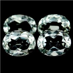 6.86 CT AAA! NATURAL! 4PCS GREEN URUGUAY AMETHYST OVAL