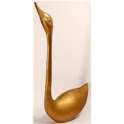 VINTAGE BRASS SWAN FIGURINE - 16" TALL