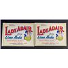 Image 1 : LOT OF 2 VINTAGE LADY ADAIR LIME SODA LABELS