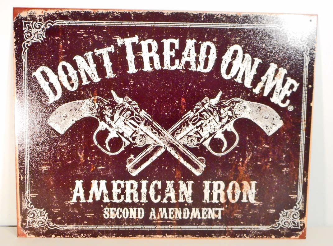 DONT TREAD ON ME METAL ADVERTISING SIGN - 12.5X16