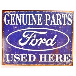 FORD GENUINE PARTS METAL ADVERTISING SIGN - 12.5X16