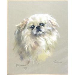 M.I. Claremont. "Ted", study of a Pekingese, signed and dated 1968 lower left, 36.5cm x 30cm, 14...