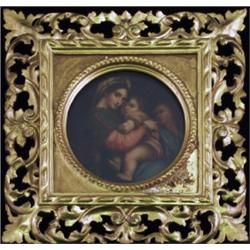 After Raphael. Madonna della Sedia, on canvas, tondo, 17.5cm, 7 inches. See Illustration £150-250...