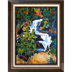 WATERFALL ORIGINAL WATERCOLOR CUSTOM FRAMED SALE