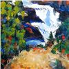 Image 7 : WATERFALL ORIGINAL WATERCOLOR CUSTOM FRAMED SALE