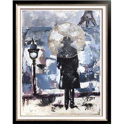 Evening in Paris Textured Original Acrylic Palette Knife Painting on Cavnas