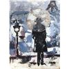 Image 2 : Evening in Paris Textured Original Acrylic Palette Knife Painting on Cavnas