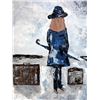 Image 3 : After the Rain Beautiful Acrylic Painting on Canvas 20x16 Janier Girl Suitcases