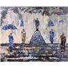 Image 3 : Men with Umbrellas Avant Guard Original Painting on Canvas